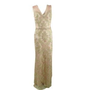 Tadashi Shoji Embroidered Lace Evening Gown